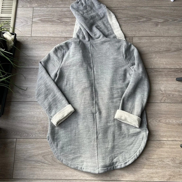 Doe & Rae Fleece Lined  Hooded Open Front Coat - Picture 13 of 16